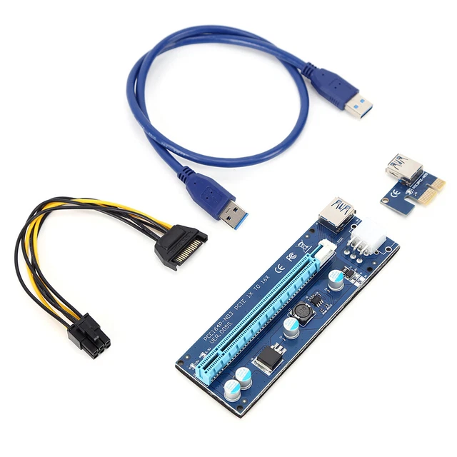 Cavo USB 3.0 scheda riser PCI-E PCI Express da 1X a 16X adattatore di alimentazione 6 pin