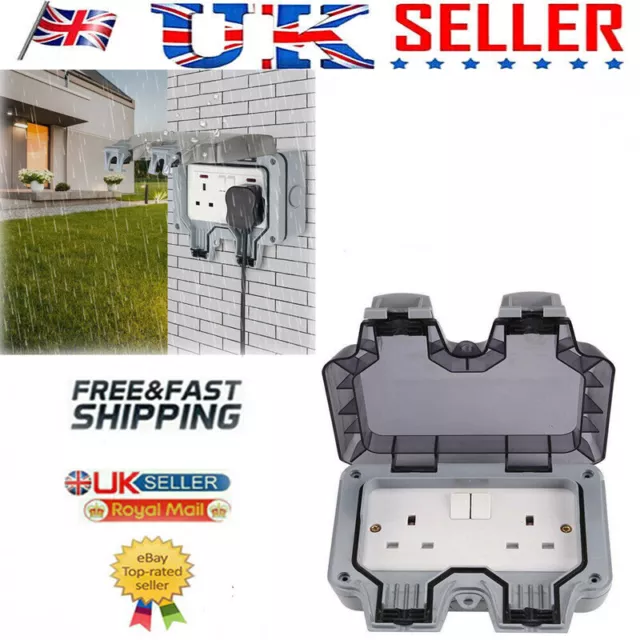 Outdoor/Outside Garden Extension Lead Socket Box IP66 Rated 1m - 25m W/Cable UK