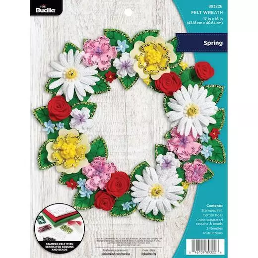 Bucilla 17" Felt Applique Wreath Kit - Spring Wreath