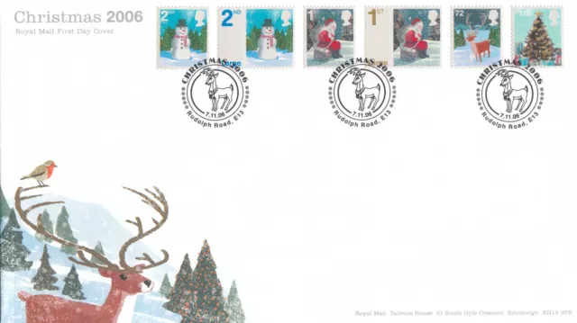 (110138) Christmas GB RM FDC Rudolph Road E13 2006