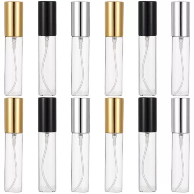 12 Pcs Refillable Perfume Bottle Glass Spray Retro Empty Travel Make Sprayer
