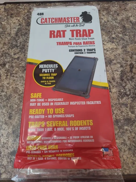 (11 PACKS OF 2) 22 Catchmaster 48R Rat Mouse Lizard Snake Glue Traps.