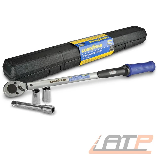GOODYEAR 75522 DREHMOMENT SCHLÜSSEL VIERKANTANTRIEB 42 - 210 Nm UMSCHALTKNARRE