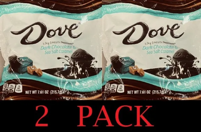 Dove Dark Chocolate & Sea Salt Caramel Smooth Promises Candy Bag 7.61 Oz 2 PACK