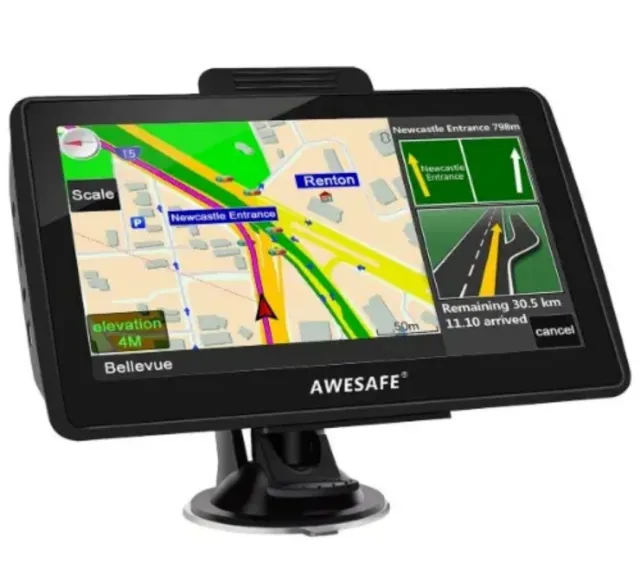 AWESAFE  7 inch Sat Navs UK Europe Ireland Maps Sat Nav GPS With Sunshade