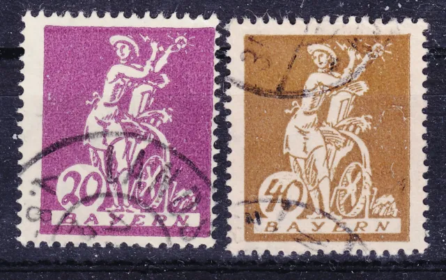 Briefmarken Bayern 1920 Mi Nr.  181, 183 Freimarken Verkehr