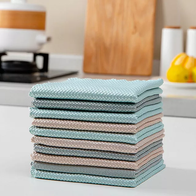 10X NanoScale Cleaning Cloths Streak-Free Miracle Kitchen Rag Reusable Dishcloth