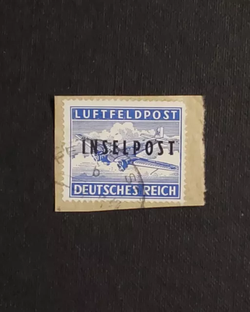 DR Feldpost Inselpost MiNr. 8 A von 1944 auf Briefstück Attest Petry