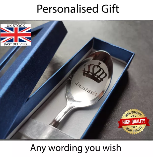 Personalised Name Engraved Teaspoon Gift Birthday Nutella Cutlery Spoon Surprise