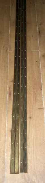 Brass Piano Hinge 1930s x 2 64in 162.5cm Vintage Wardrobe cabinet restoration