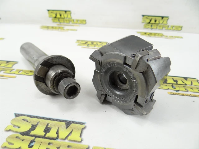 Valenite Indexable Face Mill 2-3/4" Diameter #Ba-2.75-4R + R8 Milling Arbor