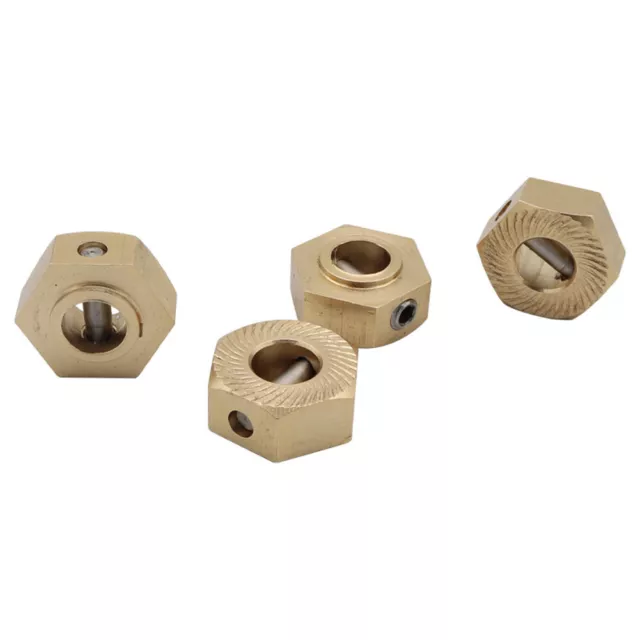 4Pack 17mm Durable Replace Brass Hex Wheel With Screws For Axial SCX6 1/6 RC Car 2
