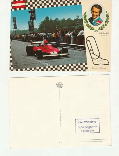 Cartolina nuova auto di Formula 1 NIKI LAUDA - Circuito di Monza - Postcard