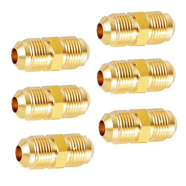 Brass Flare Fitting Gas Connector Gas Adapter Union Brass Tube Coupler Brass