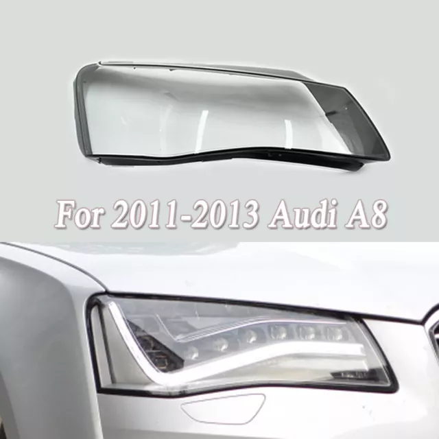 Fit Auto Parts For 2011-2013 Audi A8 Replace Clear Right Headlight Lens Cover