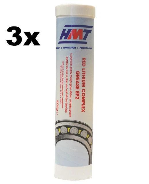 HMT HMTTRLCEP2 RED Lithium Complex Grease EP2 400g Cartridge 3pack