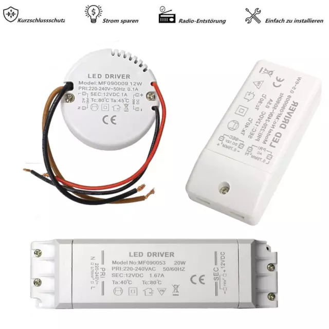 LED Driver Trafo Transformator Treiber Elektronischer 12Volt 30W 60W 20W 18W 15W