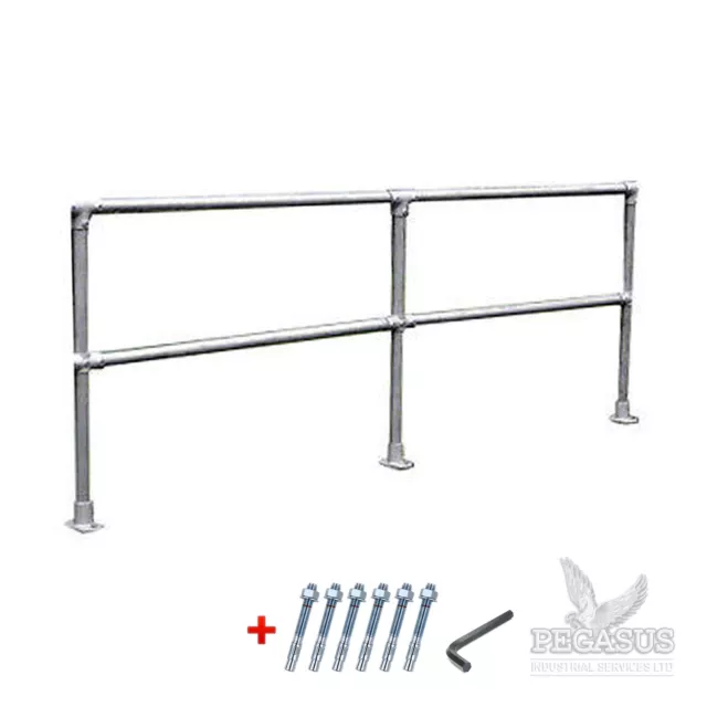 Safety Handrail Barrier - 42mm Pipe Clamp - Allen Key Fittings Galvanised Steel