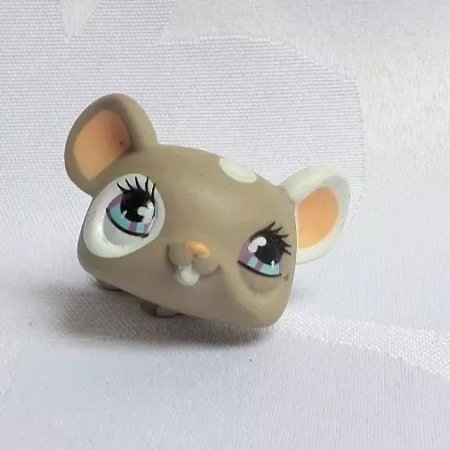LITTLEST PETSHOP LPS #473 Hasbro Mouse Souris Gris Blanche Rose