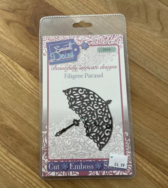 Sweet Dixie Filigree Parasol Cutting Die New & Sealed SDD145 Sun Umbrella