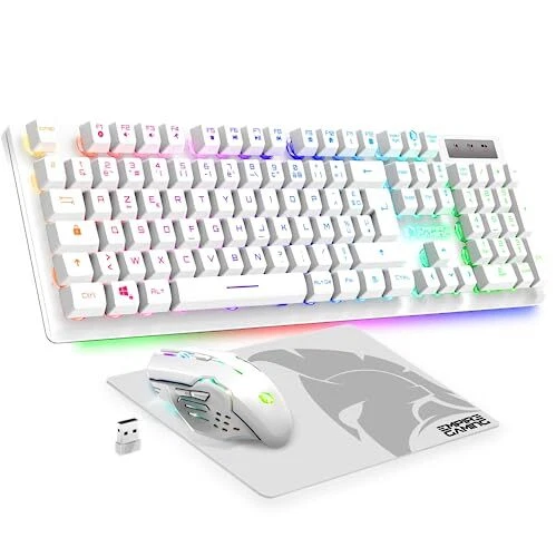 Empire Gaming - Armor RF800 Pack Clavier Souris Gaming Rechargeable sans Fil AZE