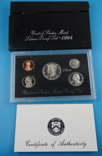 1994-S US Mint Silver Proof Set 5 Coin Set OGP Original Government Packaging