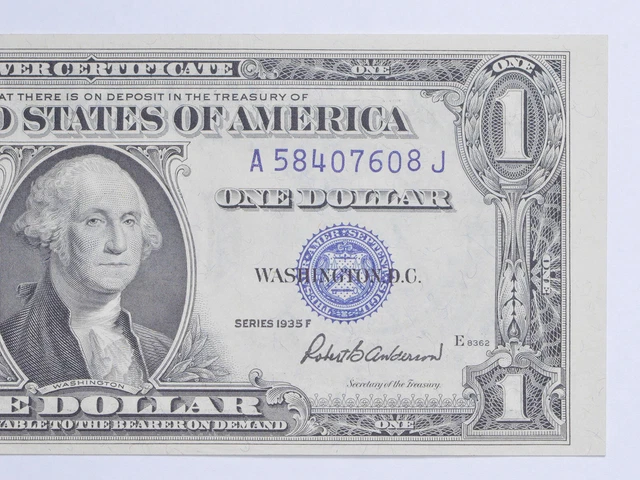 1935-F Silver Certificate $1 Blue Seal - Uncirculated US Paper Money *0874