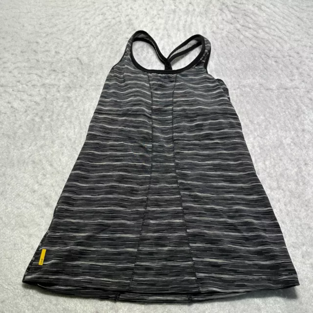 Lole Activewear Tank Top Womens Small S Black Gray Striped Racerback Wicking