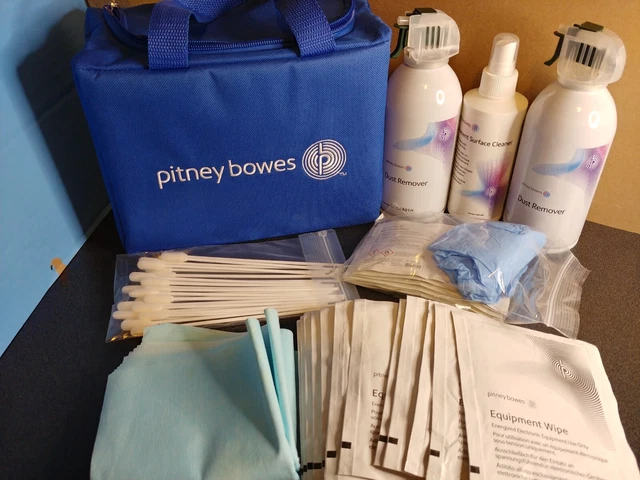 Pitney Bowes Everyday Cleaning Pack w/ Dust Removers, Surface Cleaner, Wipes Etc