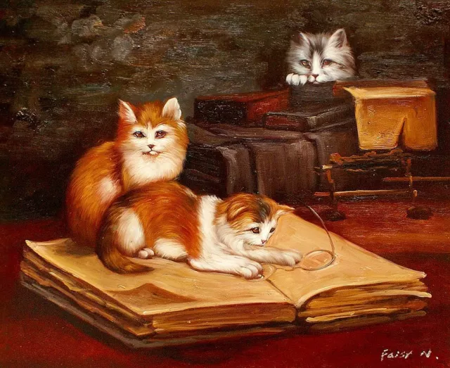 Ölbild spielende Katzen, Henriëtte Ronner, handgemaltes Ölgemälde, F: 50x60cm 2