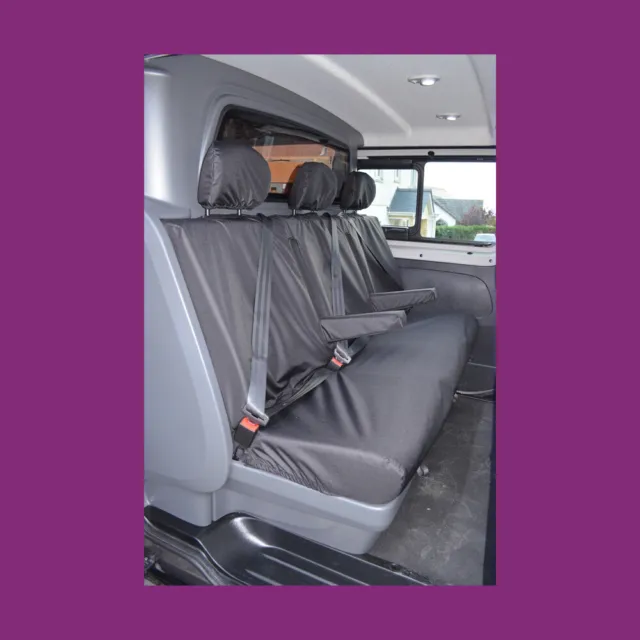 Fiat Talento Crew Cab SX 2016+ Tailored Waterproof Rear Black Seat Covers