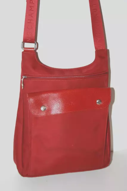 Longchamp Le Pliage nylon  Bandoulière Rouge Brique  Grand Modèle BE