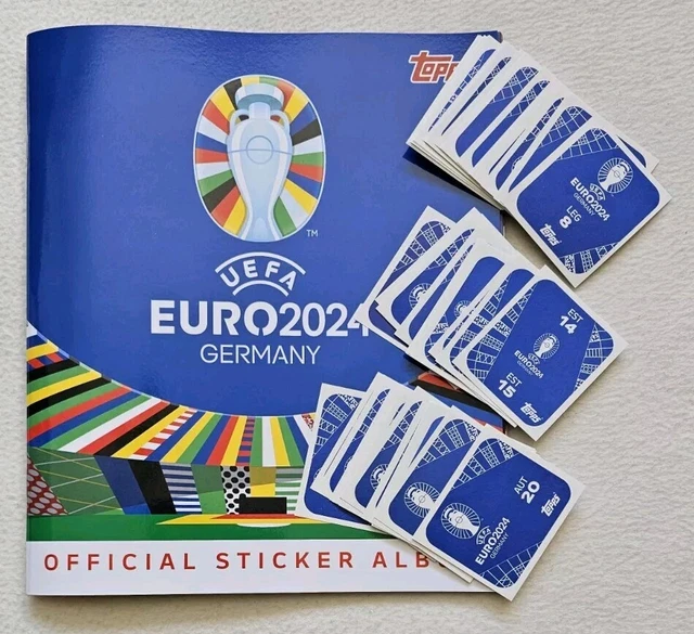 TOPPS UEFA EURO 2025 Germany Official Sticker Album & 50 Random
