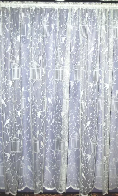 Songbird Out Of Cage White Straight Net Curtain By The Metre Lounge Bed Room