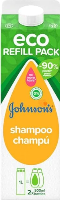 JOHNSON'S Baby Hair & Scalp Shampoo No More Tears ECO Refill Pack 1 Litre Carton