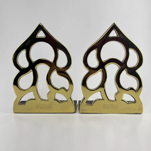 Vintage Monticello Virginia Metalcrafters Solid Brass Bookends 1983  8-21