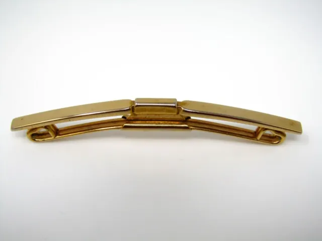 Vintage Tie Collar Bar Clip: Gold Tone Flat Body Excellent Design