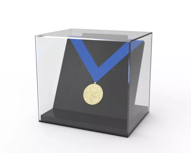 Medal Display Case Freestanding Acrylic Perspex  Medal Medallion Award - BLACK
