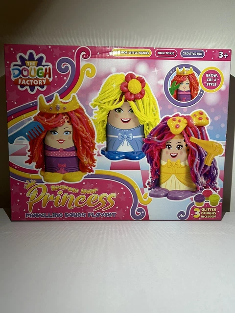 Brand New Boxed The Dough Factory Princess Hair Studio Modelling Dough Play Set
