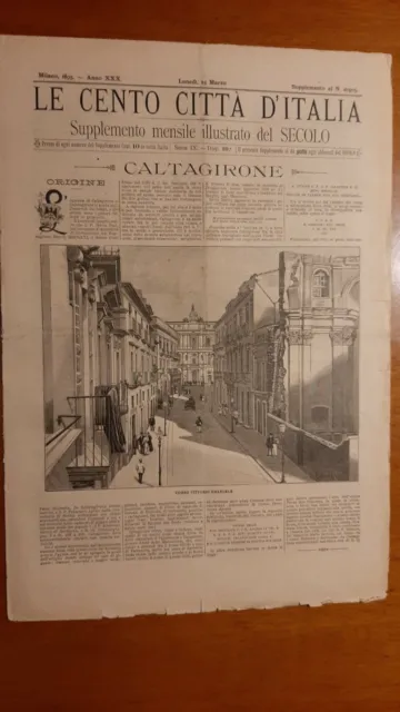 Sicilia - Catania - Caltagirone  - 1895 - Originale !