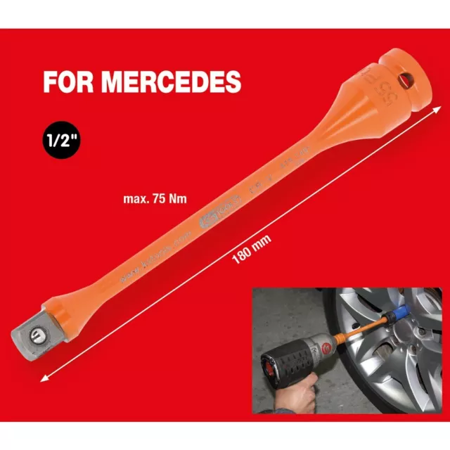 KS TOOLS 1/2" Kraft-Torsions-Verlängerung, 75Nm Für Mercedes