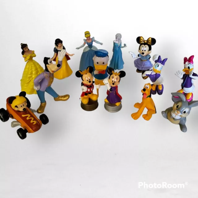 Lot of 14 Disney Figures - Mickey, Minnie, Pluto, Goofy, Snow White, Cinderella