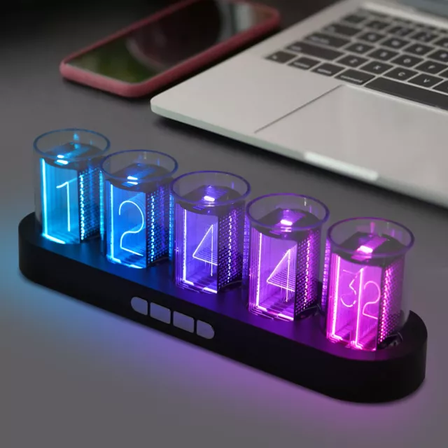 LED Modern 5-Digit Nixie Tube Clock with Calendar and Stopwatch Functions