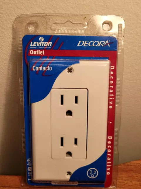 Salida de puesta a tierra Leviton 5675-W decora 15A 125V blanca
