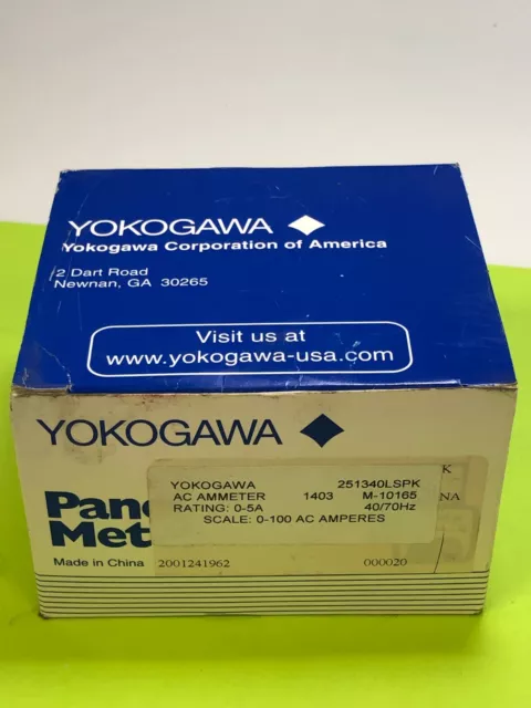 Yokogawa Panel Meter - 250240LSPK Scale: 0-100 AC AMPERES  NEW in original box 2
