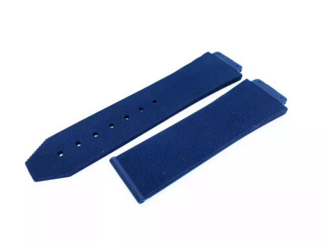 Navy Blue Lined SILICONE/RUBBER 26/22mm STRAP/BAND FIT HUBLOT F1 Big Bang Watch