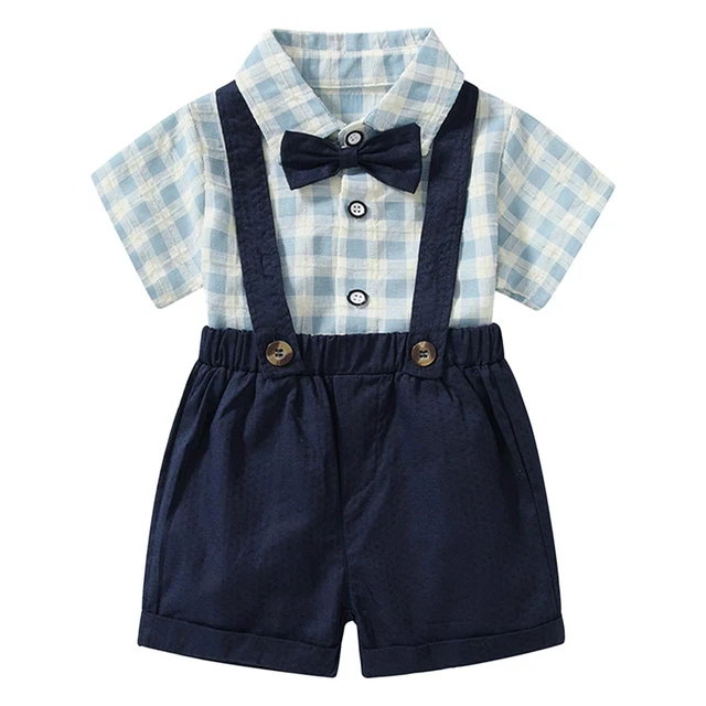 Abiti da gentiluomo bambino camicia con mosca bretelle pantaloncini matrimonio outfit