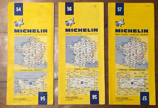 Lot De Carte Routière Michelin Vintage Anciennes