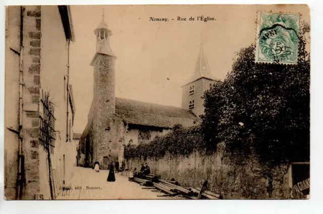 NOMENY - Meurthe et Moselle - CPA 54 - la rue de l'  église