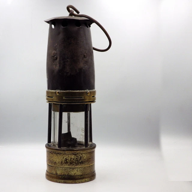 ANTIQUE 19th Century Mining Safety Lamp MINERS LAMP